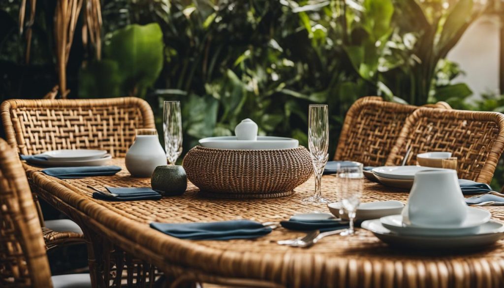 durable and aesthetically pleasing rattan dining sets